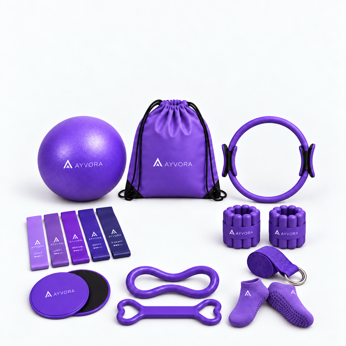 AYVORA Pilates Set für Zuhause | 16er oder 7er Set